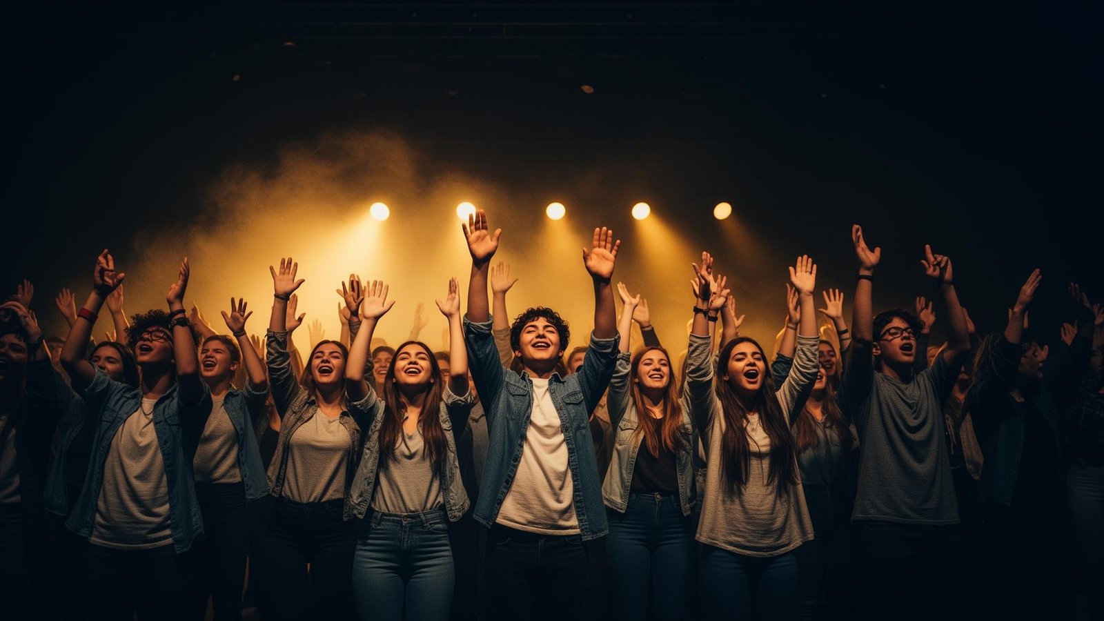 Youth worshipping God